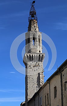Old clock tower in Avignon, France