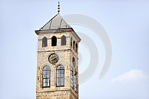 The old clock tower of Sarajevo