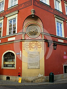Old clock in the Old Town in Warsaw photo