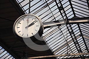 Old clock at a train station