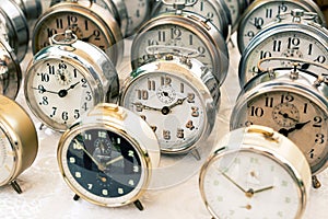 Old clocks at the flea market