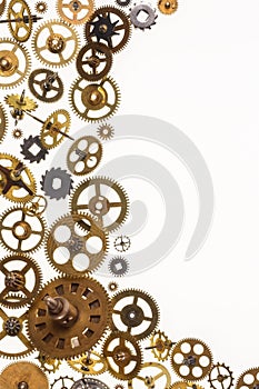 Old clockwork cogs and clock parts - Space for Text