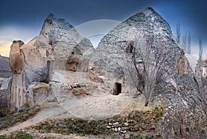 Old cloister in the rocks of cappadokia