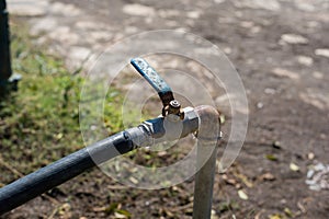 Old closed water garden tap