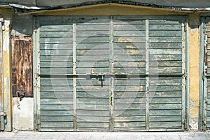 Old closed wooden gate