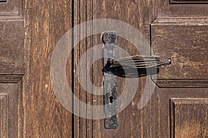 Old closed wooden gate