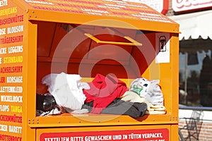 Old clothes collection, Container