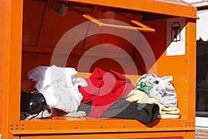 Old clothes collection, Container