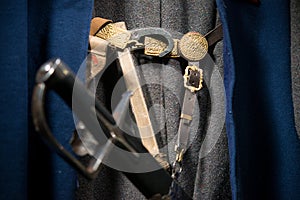 Old clothes of a Cossack, close-up