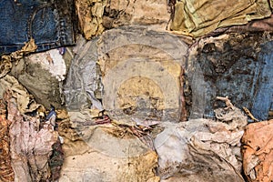 Old clothes disintegrated as texture