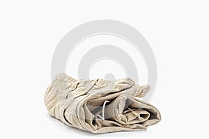 Old clothes on white background.