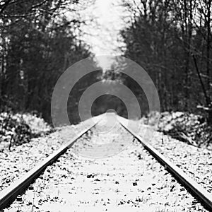 Old coal industry railroad - black and white