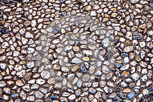 Old cobble stone background with pebbles