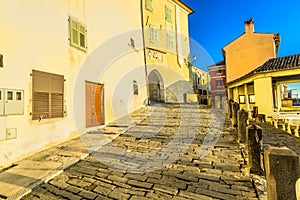 Old cobblestone in Istria, Motovun Croatia.