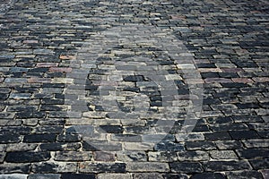 Old cobblestone road for background or texture