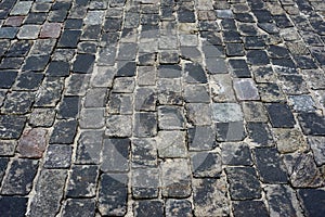 Old cobblestone road for background or texture