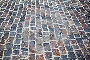 Old cobblestone street, background or texture