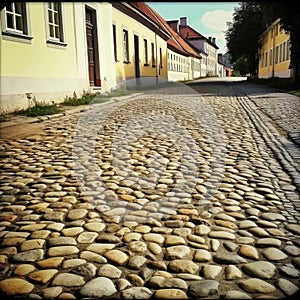 Old cobblestone street in an old town