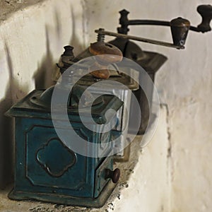 Old coffee grinders