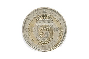 Starý mince 1958 jeden šiling 