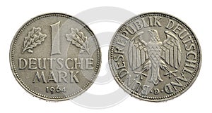 Old coin one deutschemark photo