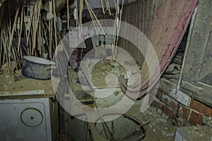 old collapsed kitchen