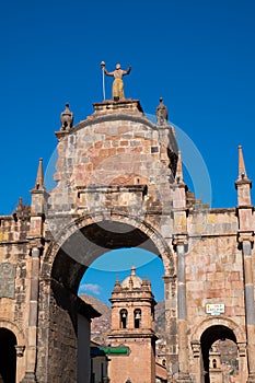 Old colonial arch in Cusco, Peru.