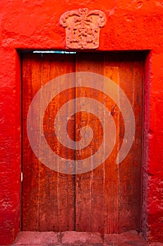 Old colonial door, Arequipa, Peru.