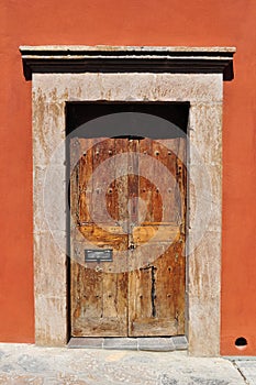 Old Colonial style door in Mexico
