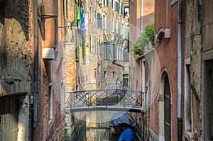 Apartments on a canal, Venice, Italy photo