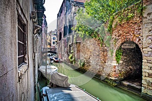 Apartments on a canal, Venice, Italy