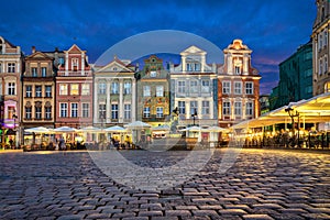 Old colorful houses on Stary Rynek square in Poznan, photo