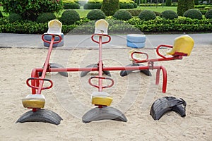 Old colorful seesaw