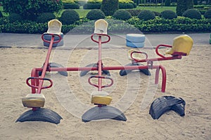 Old colorful seesaw
