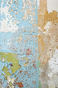 Old colorful stucco wall texture background.