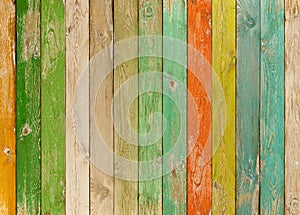 Old colorful wood planks texture or background