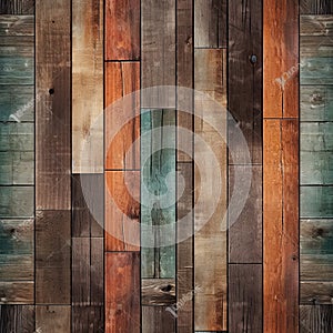 Vintage Rustic Wood Texture background, Colorful Wooden plank floor background