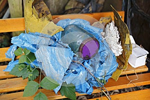 Old colour, garbage, rubbish illegally decontaminates