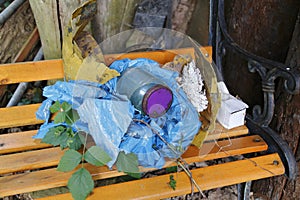 Old colour, garbage, rubbish illegally decontaminates