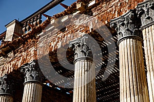 Old columns of an old ruined building