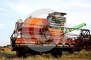 OLd combine harvester