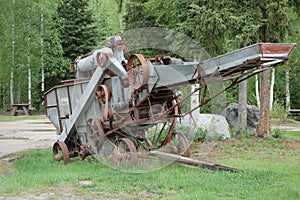 An old combine harvester.