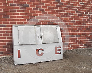 Old commercial ice freezer.