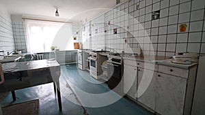 Old communal kitchen in a tile the Soviet era of the times of the USSR