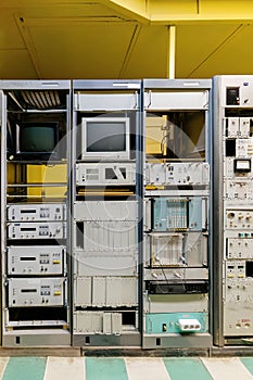 Old communication, computer, physical laboratory equipment