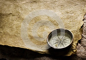 Old Compass and paper