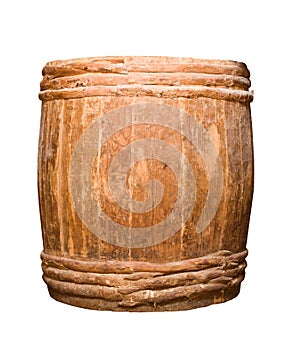 Old completely wooden barrel photo