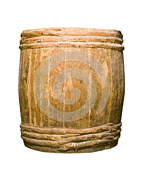 Old completely wooden barrel photo