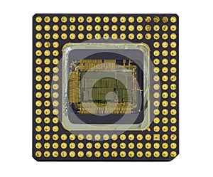 Old Computer Chip on White