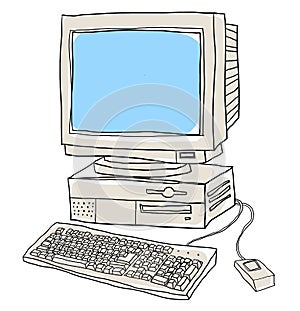 Old computer desktop art illustration photo